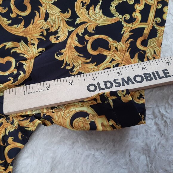 Versace Jeans Couture Black Gold Baroque Logo Print Swim Shorts Size US M - Picture 6 of 11